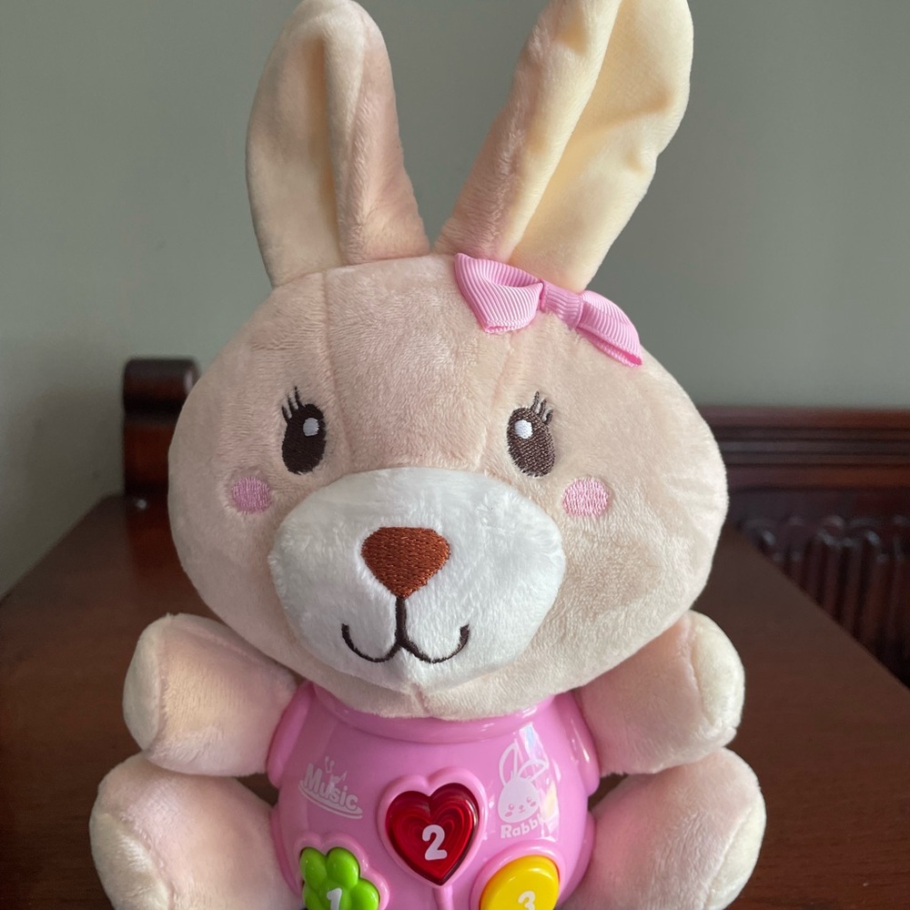 Adorable Pink Bunny Musical Toy